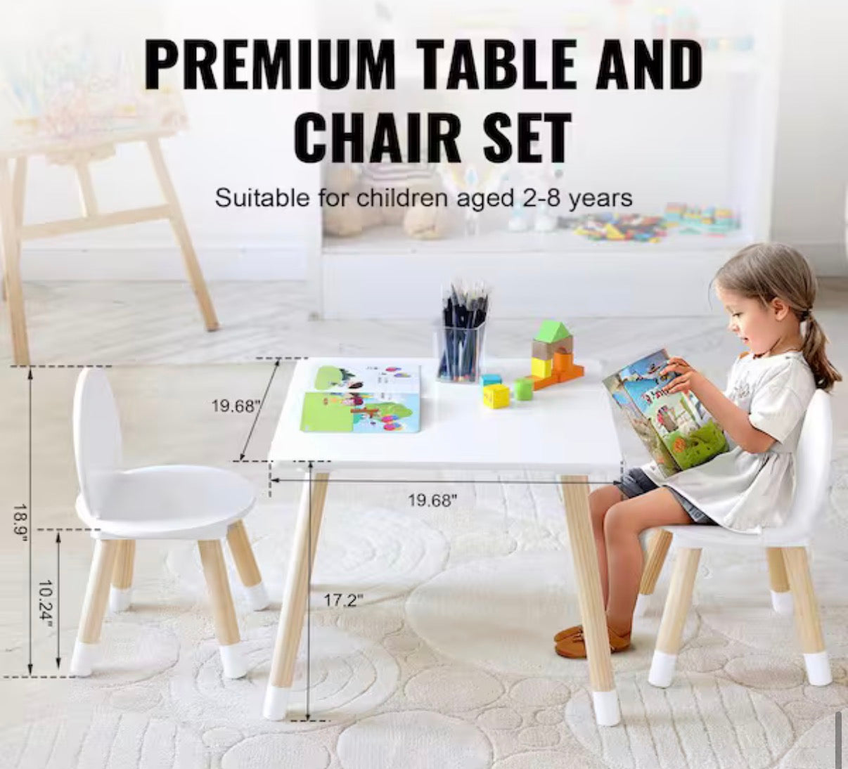Kids Table and 2-Chairs Set