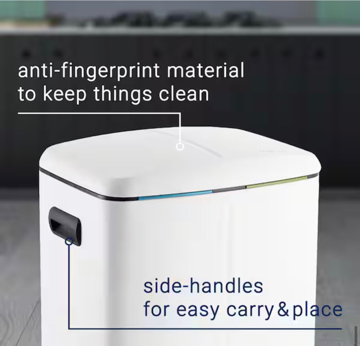 Marco 10.5 Gal. White Rectangular Double Bucket Trash Can