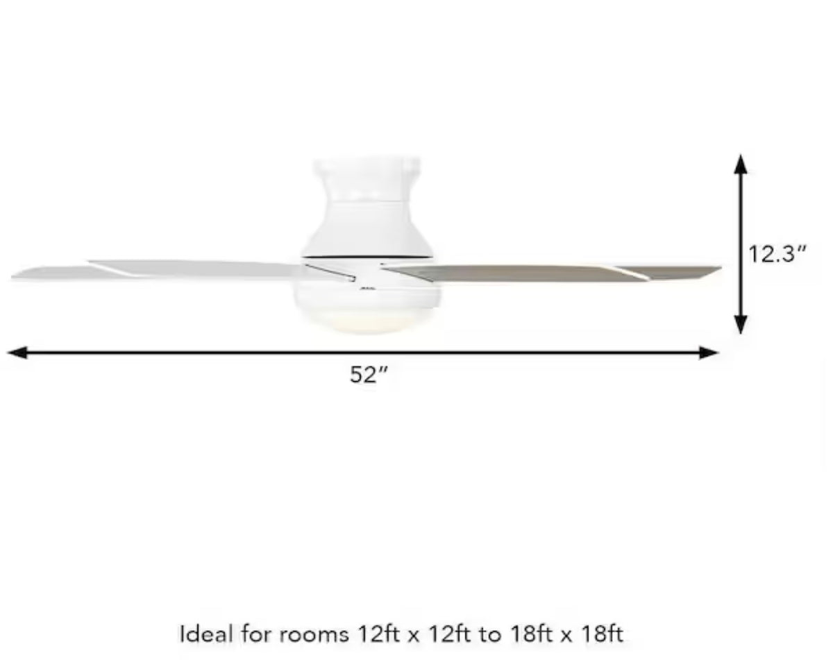 Banksville 52 in. White Flush Mount Ceiling Fan