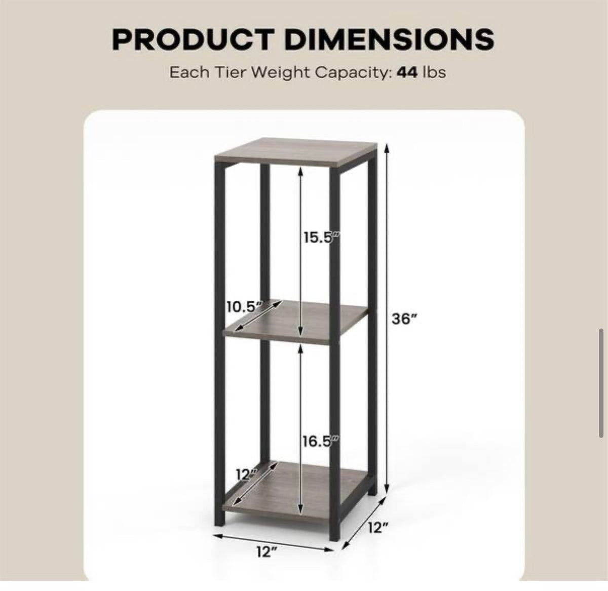 Grey & Black Metal Outdoor Plant Stand (2Pack)
