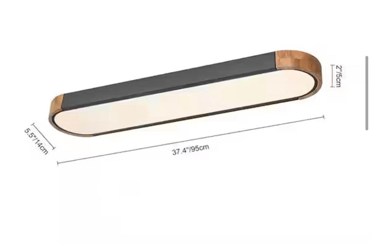 38 in Long Oval Wood Ceiling Light