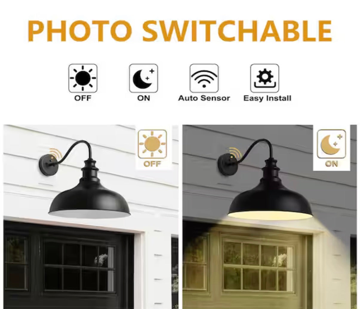 Oversized Gooseneck Outdoor Barn Light Dusk to Dawn