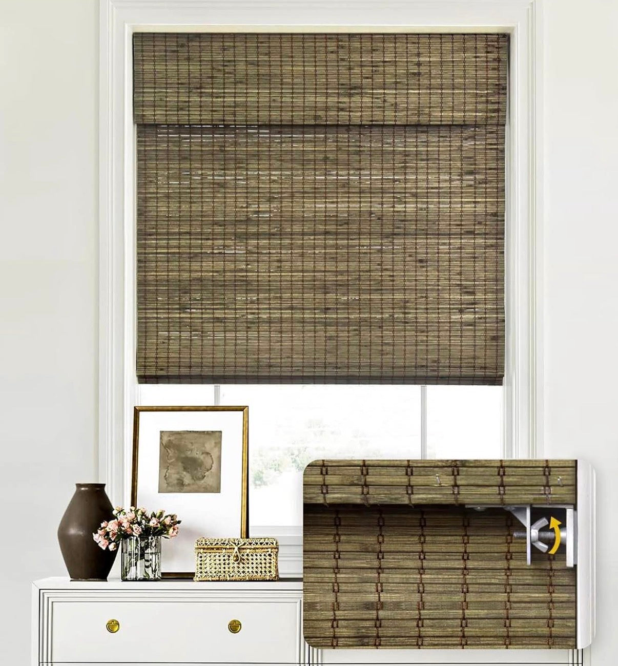 Cordless Bamboo Roman Shades