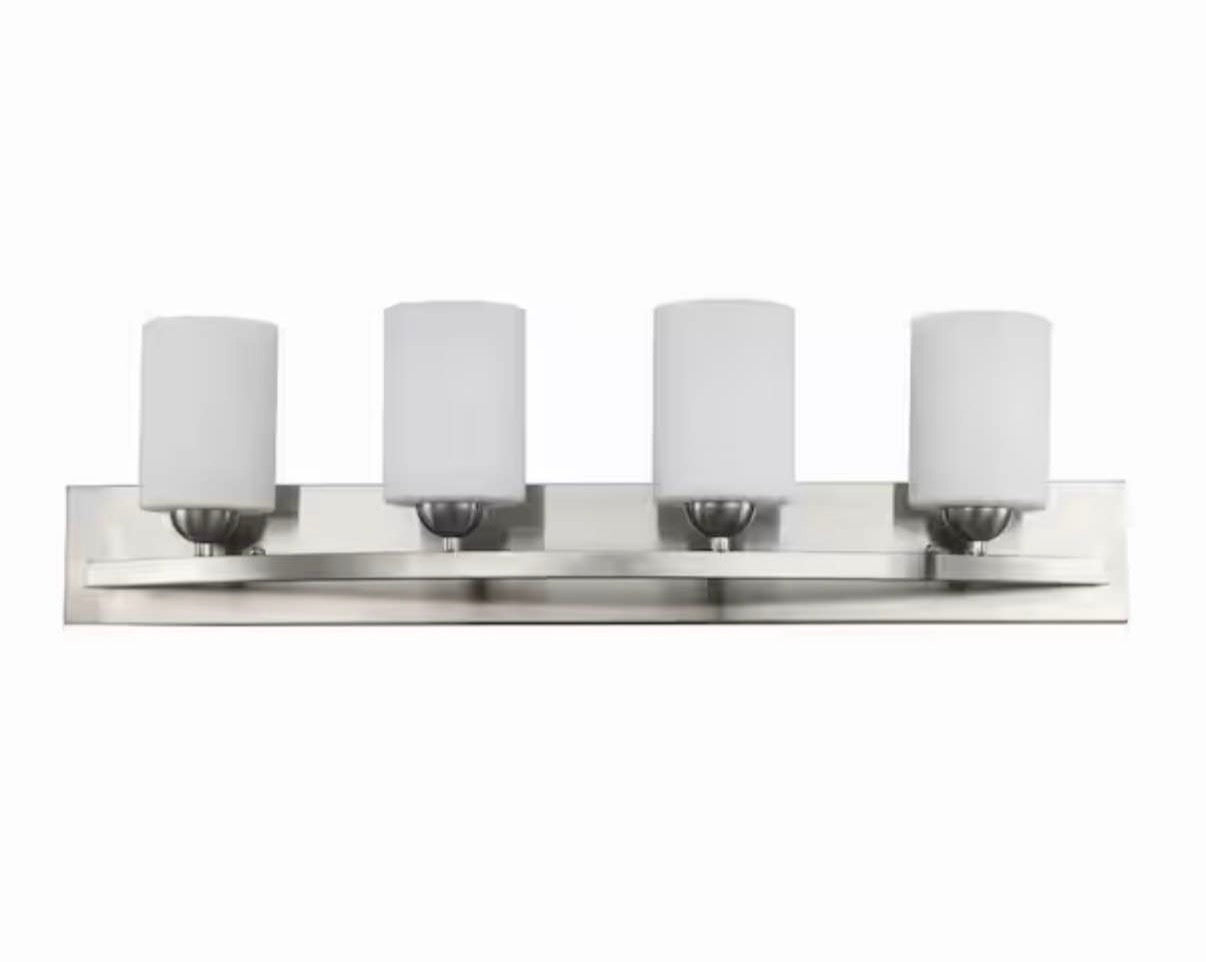 Moonlight 31 in. 4-Light Brushed Nickel Bathroom Vanity Light