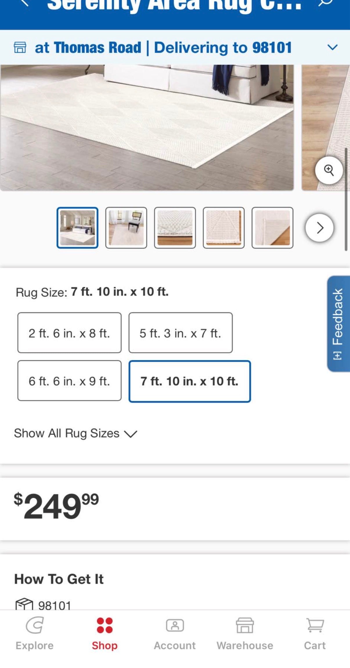 Indoor only Persian Area Rug - 7' 10" x 9' 10"
