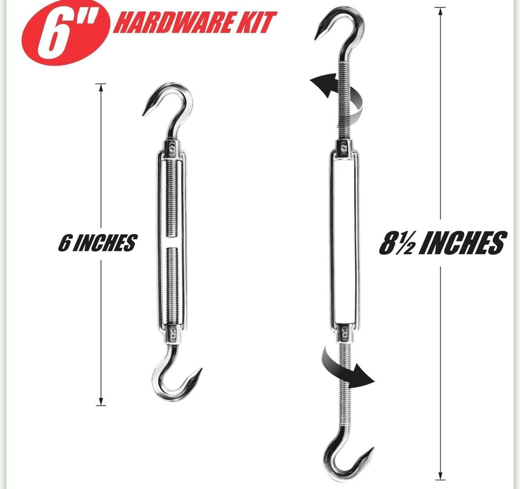 1500 LB Capacity Heavy Duty Sun Shade Sail Canopy Hardware Kit