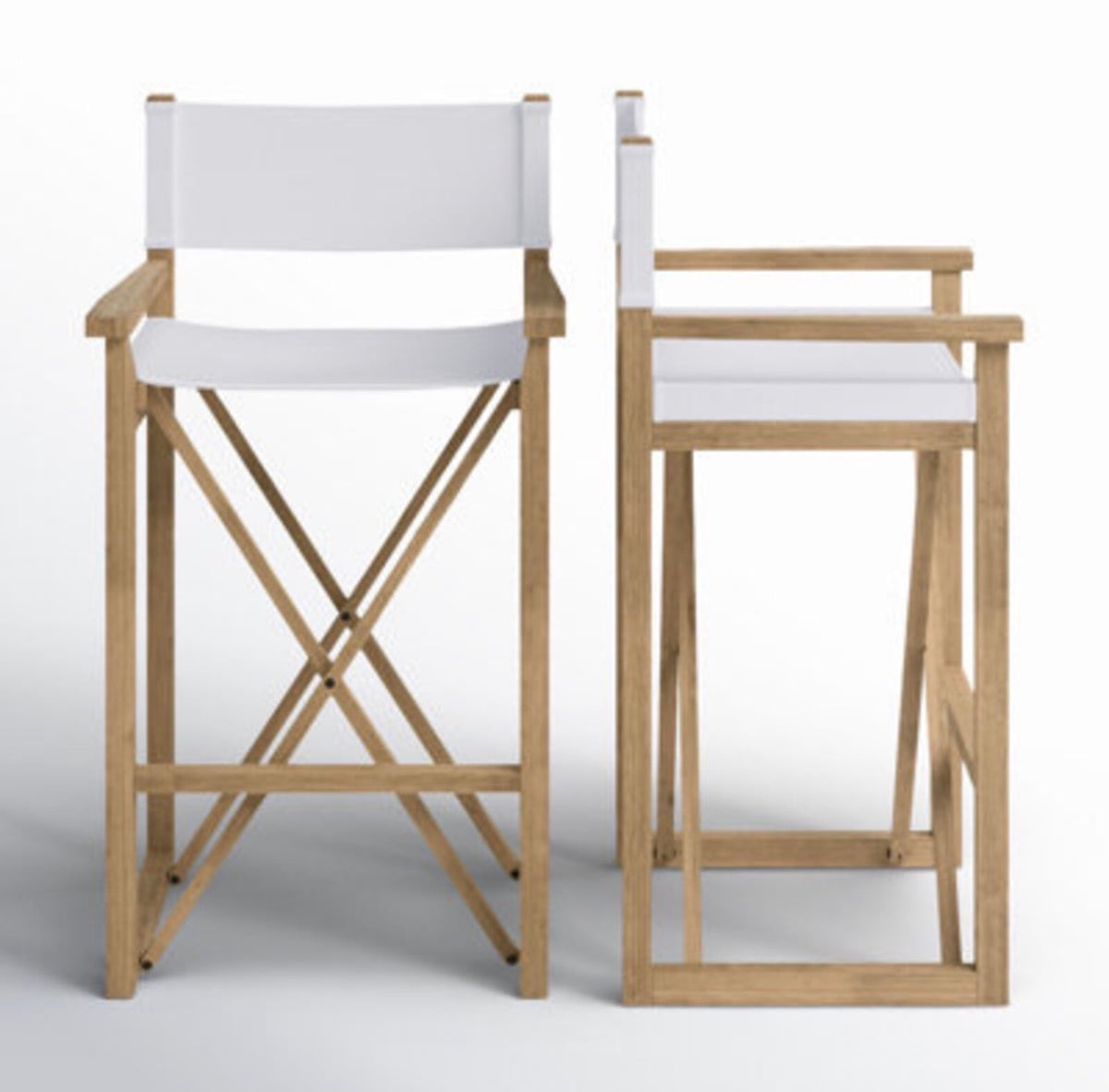 White Director Bar Stools — Set of 2, Solid Wood (Joss & Main)