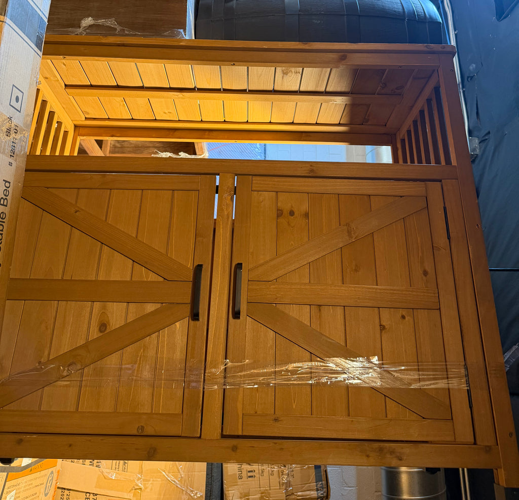Brown Wood indoor / Outdoor Storage Cabinet