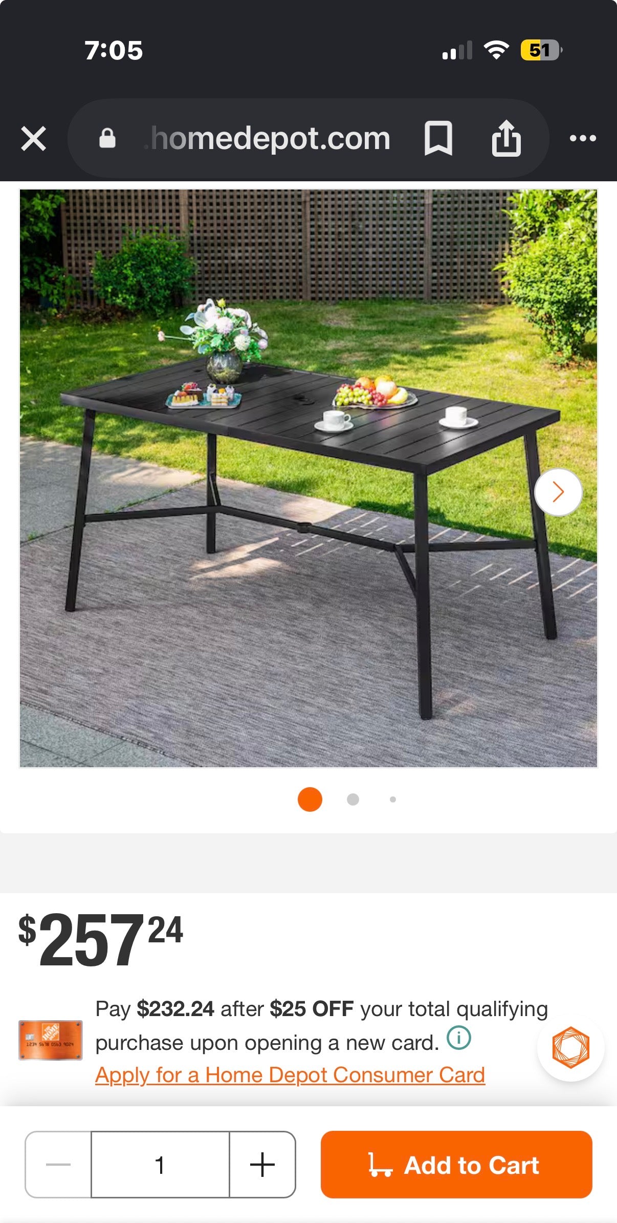 67 in. Black Patio Rectangle Metal Bar Height Outdoor Dining Table