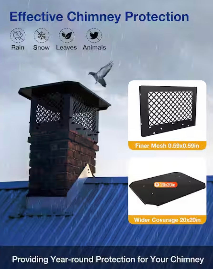 14 in. x 14 in. Galvanized Steel Fireplace Chimney Cap
