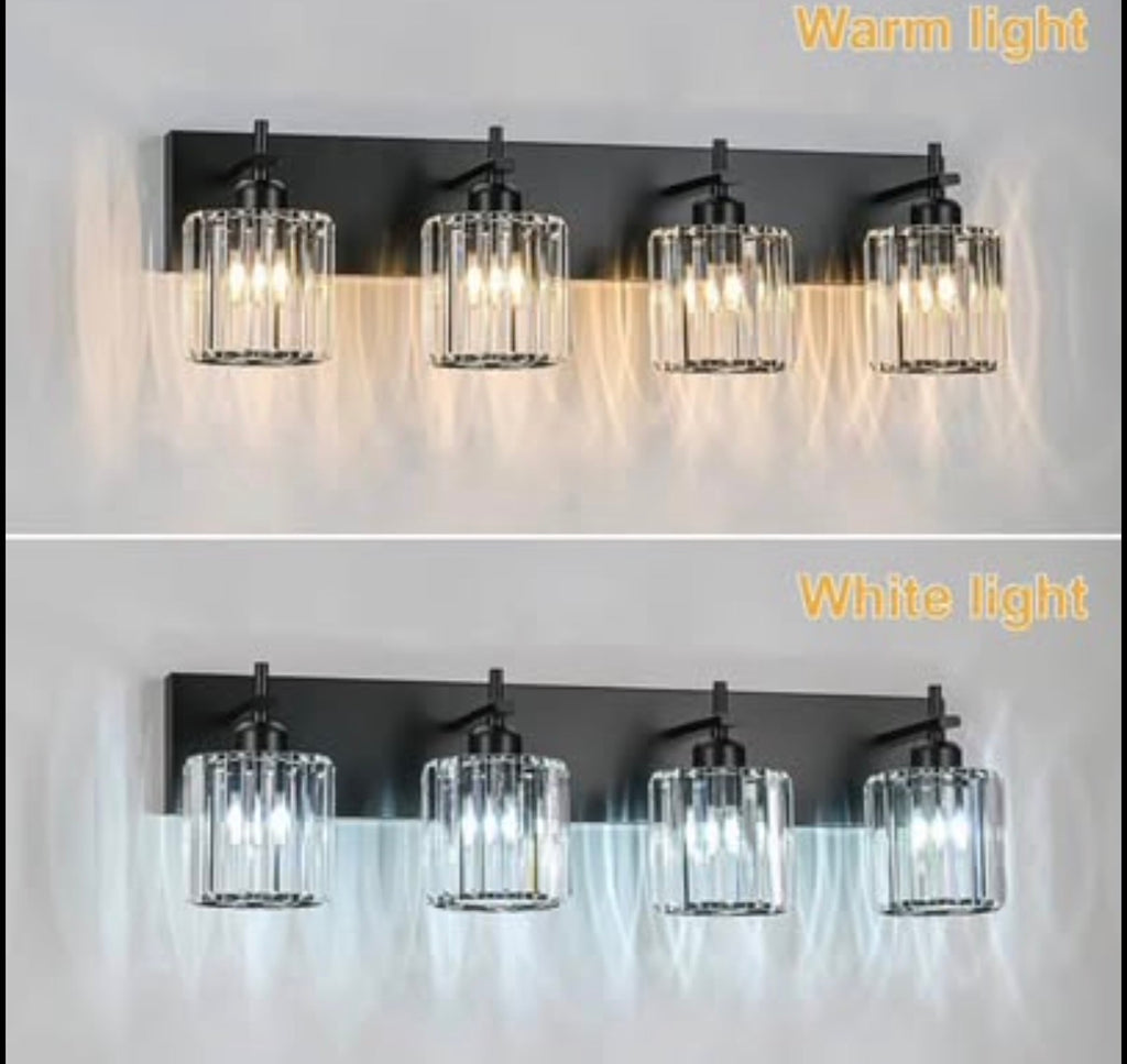 Black Crystal Bathroom Vanity Lights