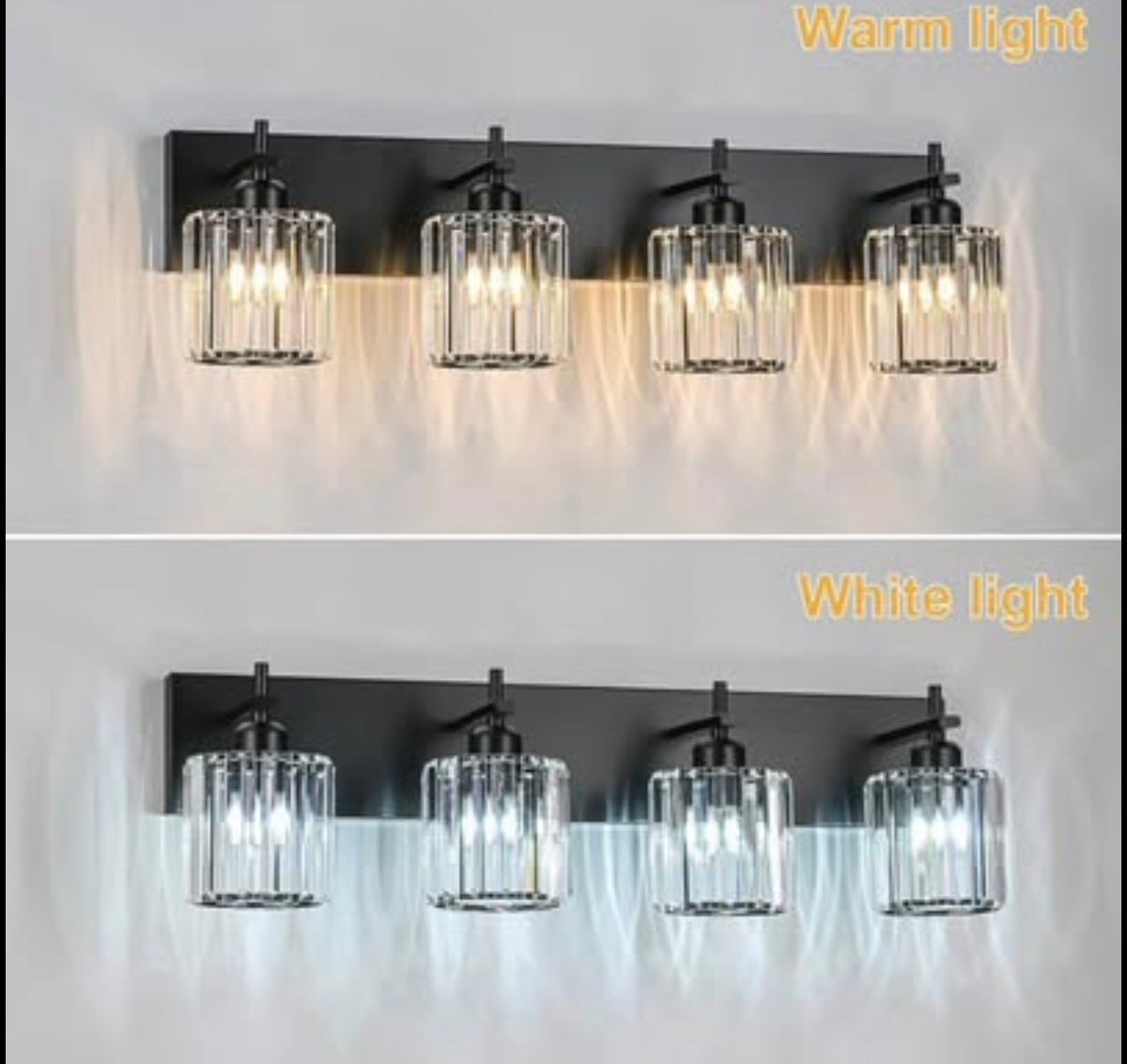 Black Crystal Bathroom Vanity Lights