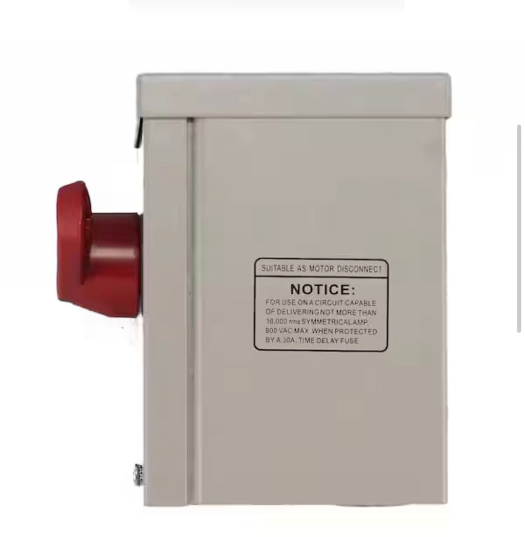 Manual Motor Starter 30 Amp. 1 Phase. 600 Max AC Volts