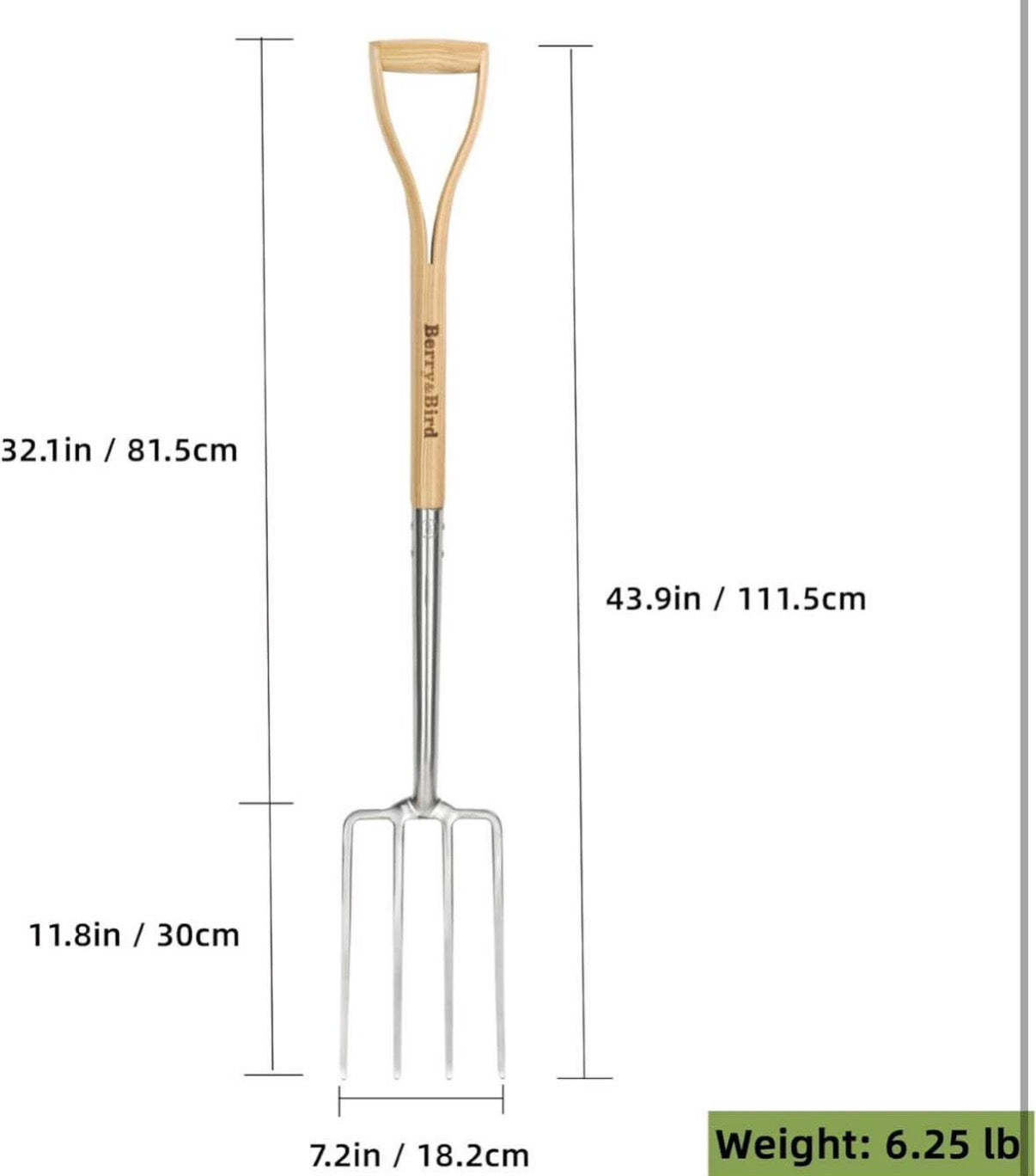 43.9" Heavy Duty  Gardening Digging Fork