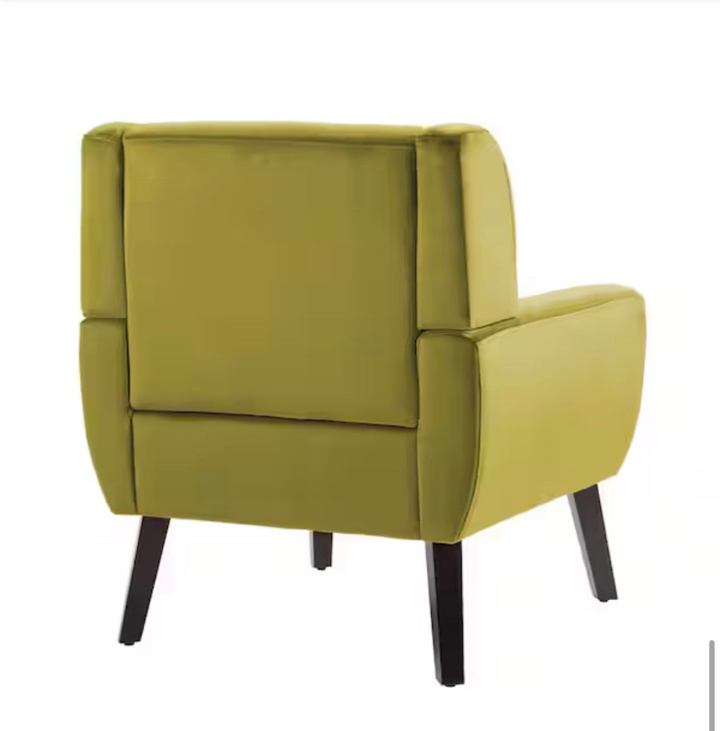 Mid-Century Modern Button Green Velvet Accent Arm Chair (set of 2)