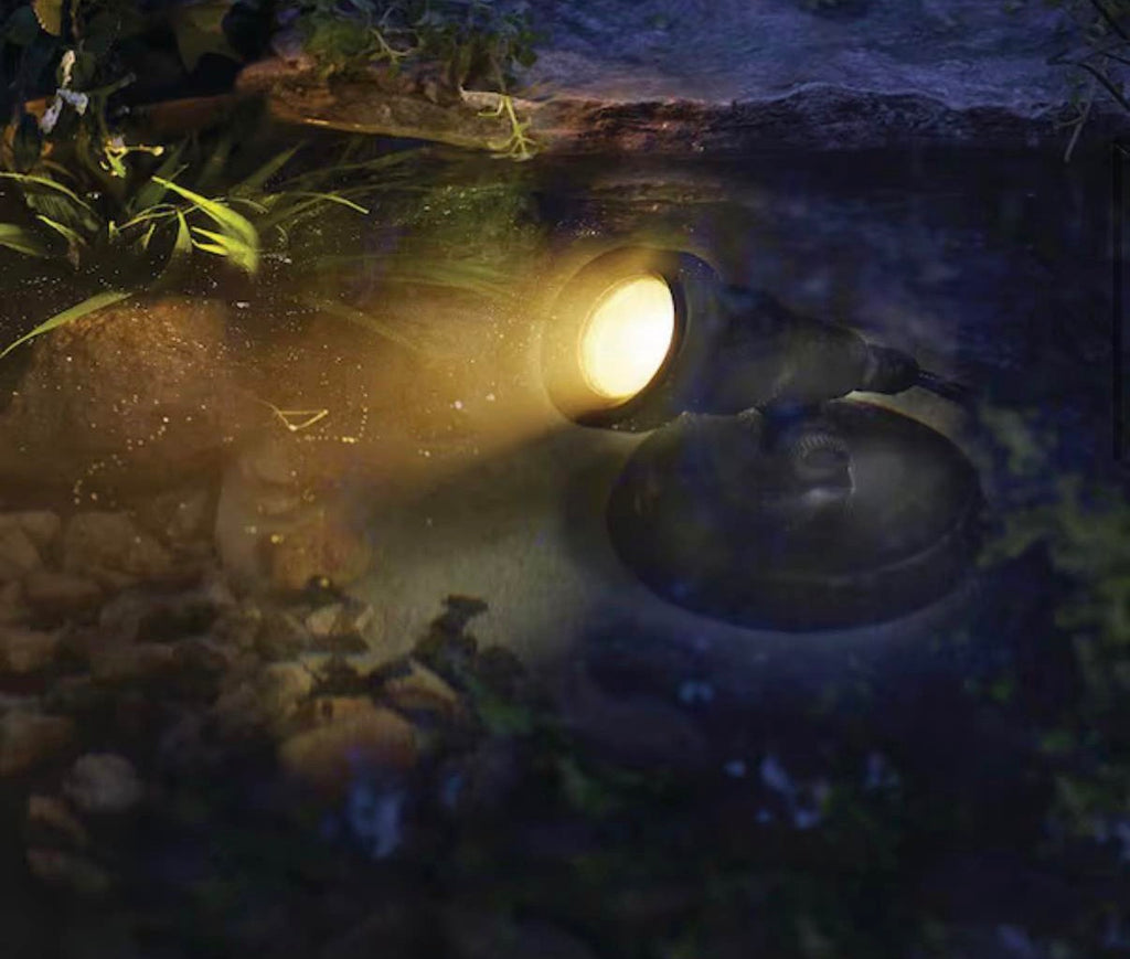 450 Lumen 1-Light Integrated LED Black Low Voltage Pond Light