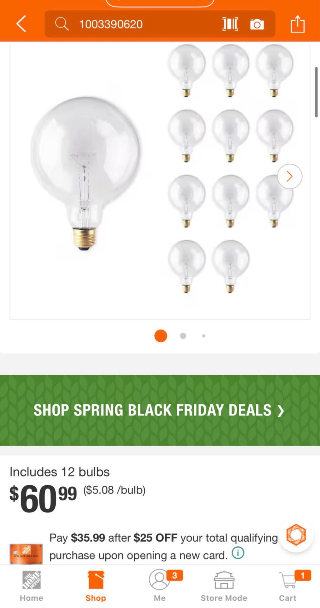 60-Watt Warm White Light G40 Bulb (12-Pack)