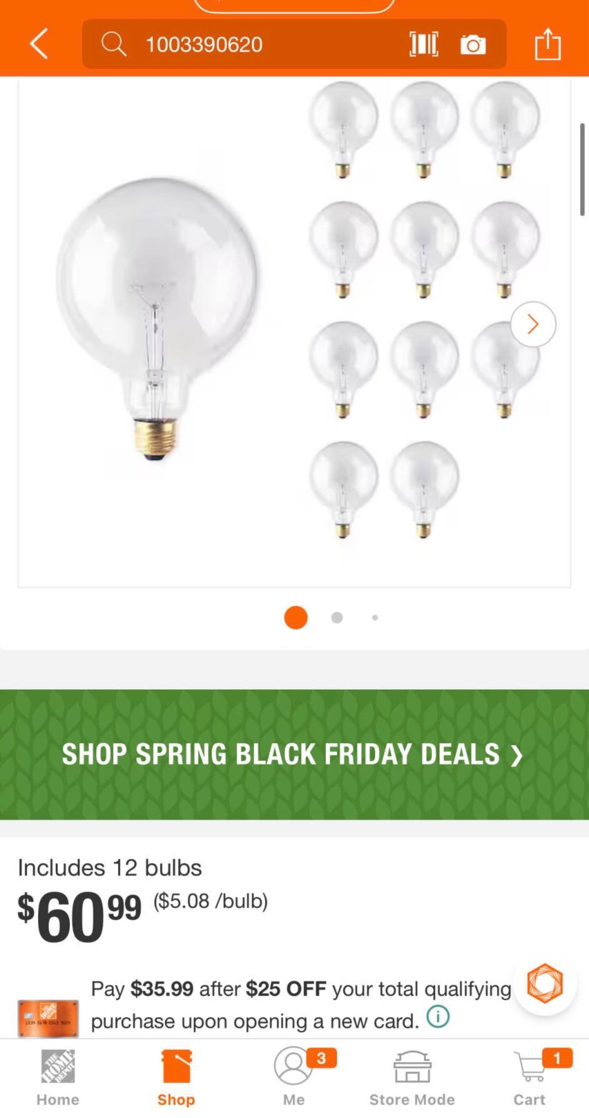 60-Watt Warm White Light G40 Bulb (12-Pack)