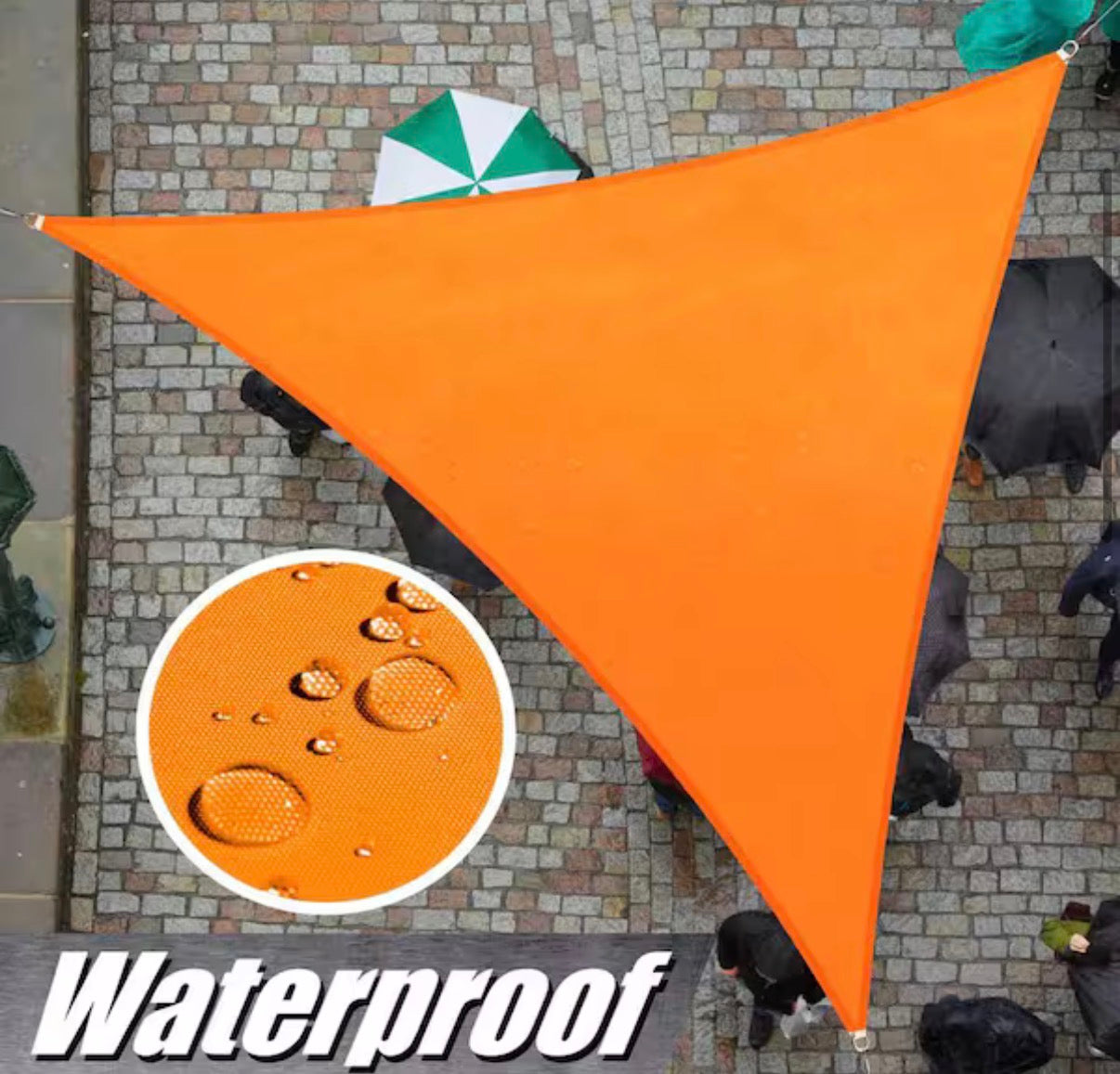 12 ft. x 12 ft. 220 GSM Orange Triangle Sun Shade Sail Screen