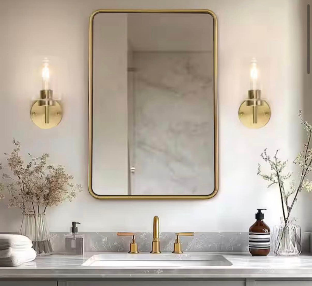 2-Pack Brass Modern Wall Sconce