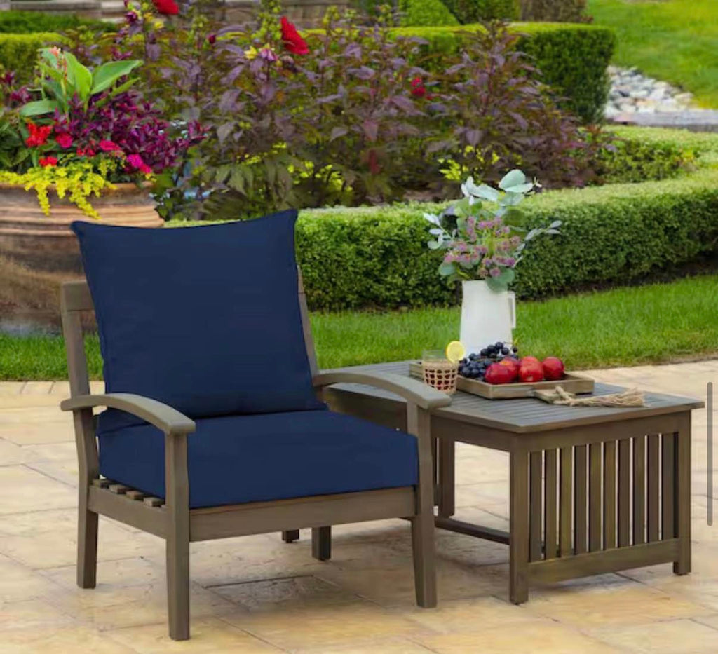 Outdoor Lounge Chair Cushion in Sapphire Blue Leala