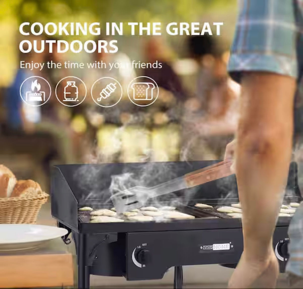 Outdoor Built-In Double Side Burner Stove