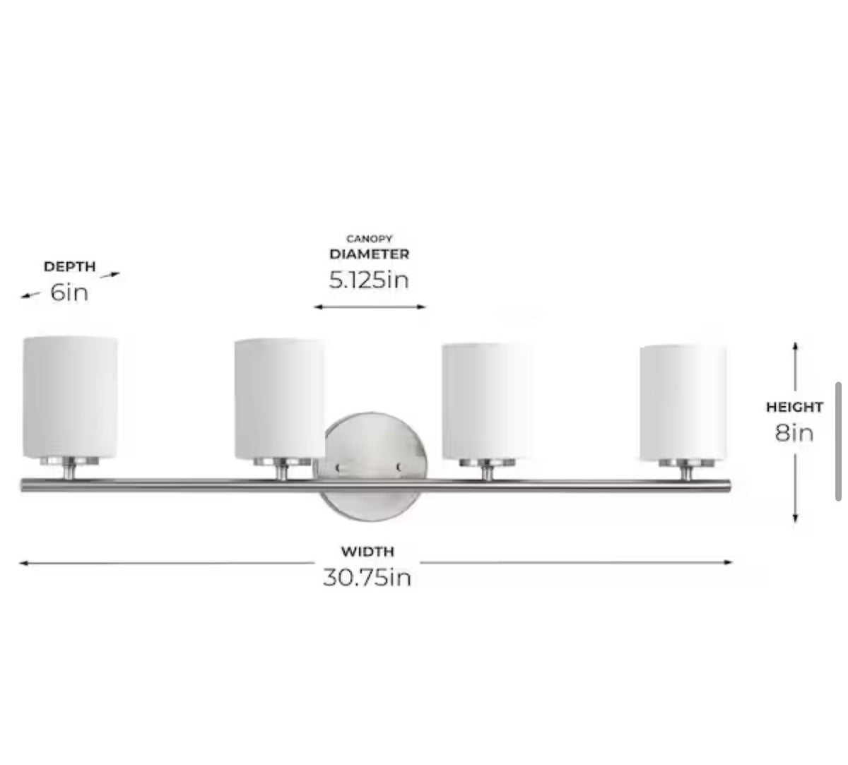 31 in. 4-Light Brushed Nickel Modern Bathroom Vanity Light