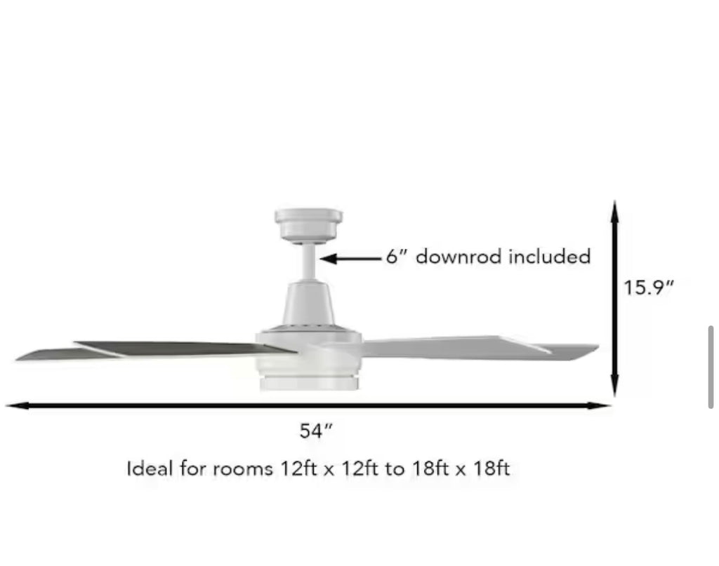 Fanelee 54 in. Smart Ceiling Fan with Light Kit