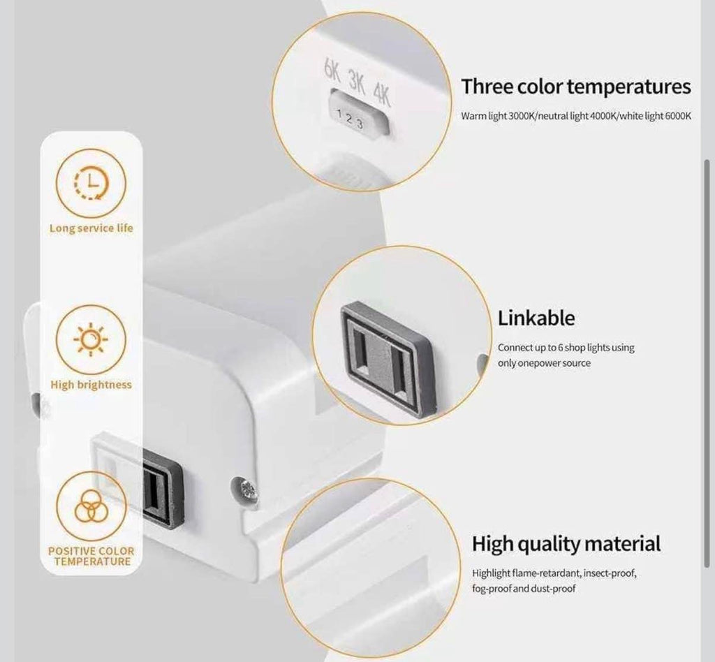 4-Foot LED Light Fixture Set Of 2