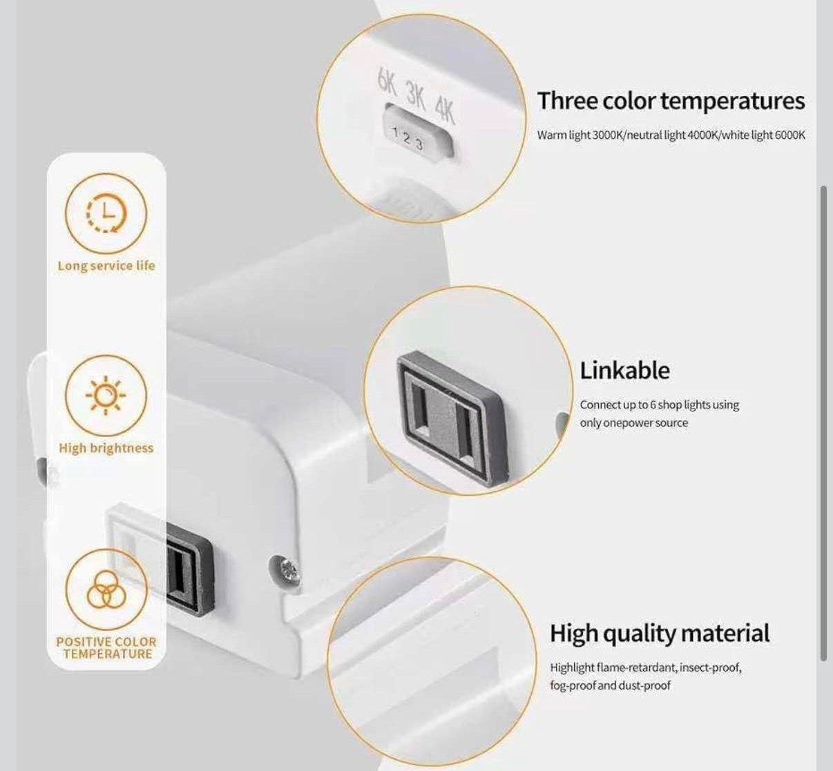 4-Foot LED Light Fixture Set Of 2