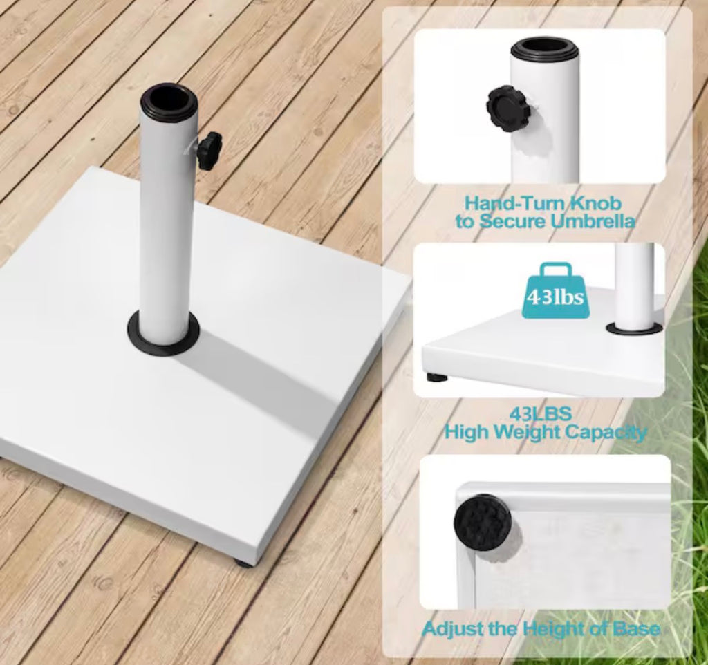 43 lbs. Cement Concrete  Steel  Patio Umbrella Base