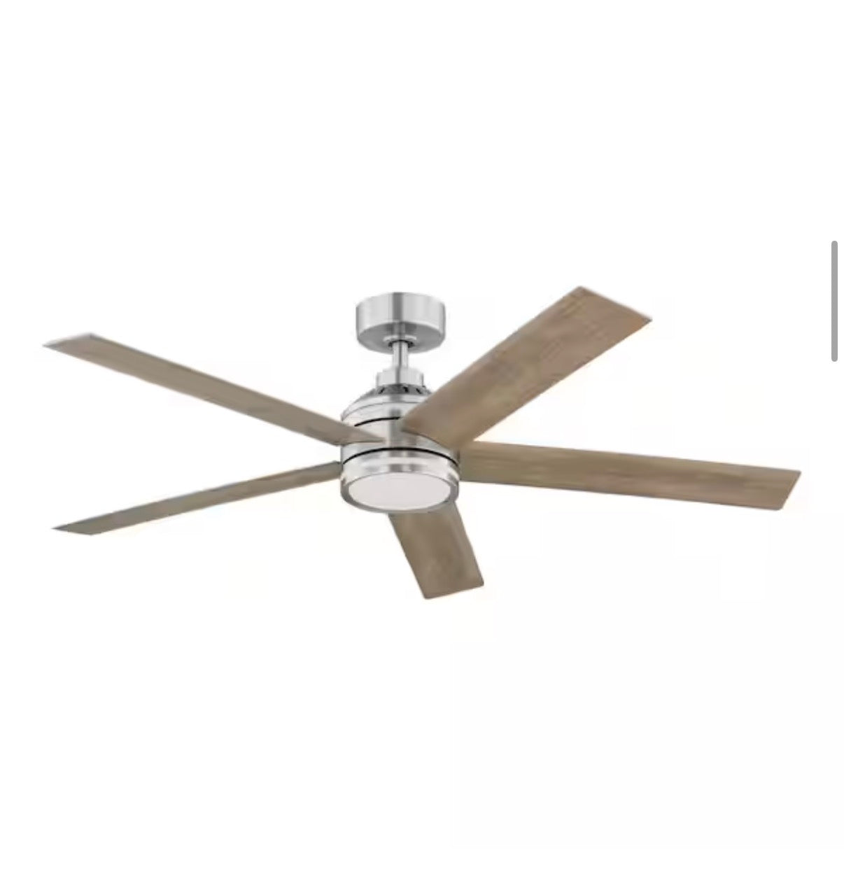 Ashburrow 52 in. Brushed Nickel Ceiling Fan with Led lights