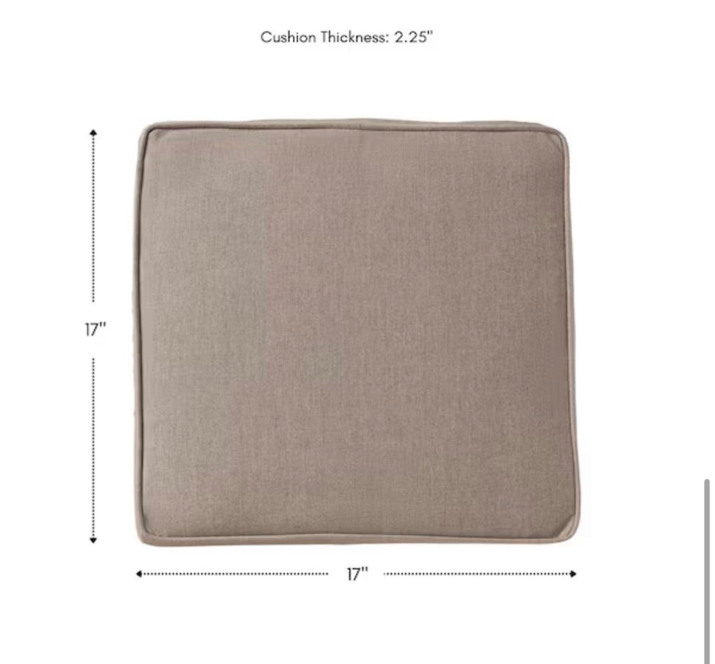 Sunbrella Cast Shale Square Reversible Outdoor Seat Cushion (4-Pack)