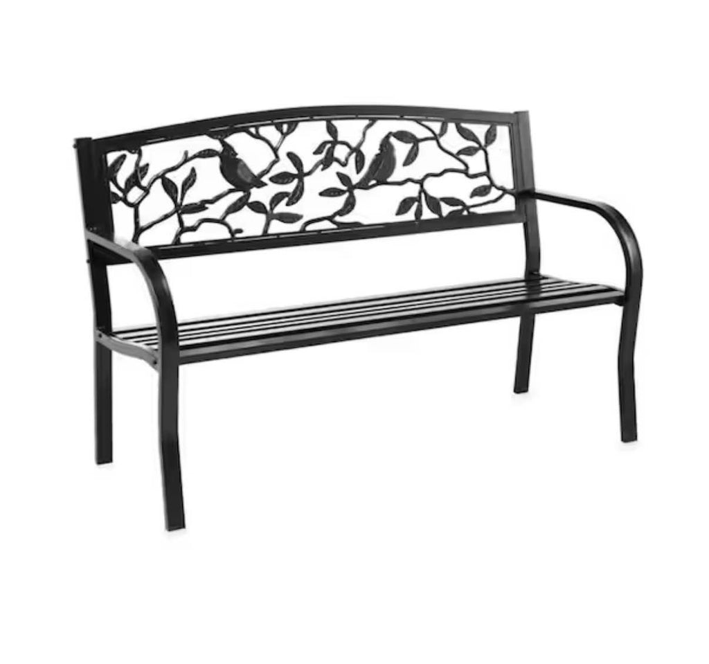 50 in. Cardinals Metal Outdoor Garden Bench
