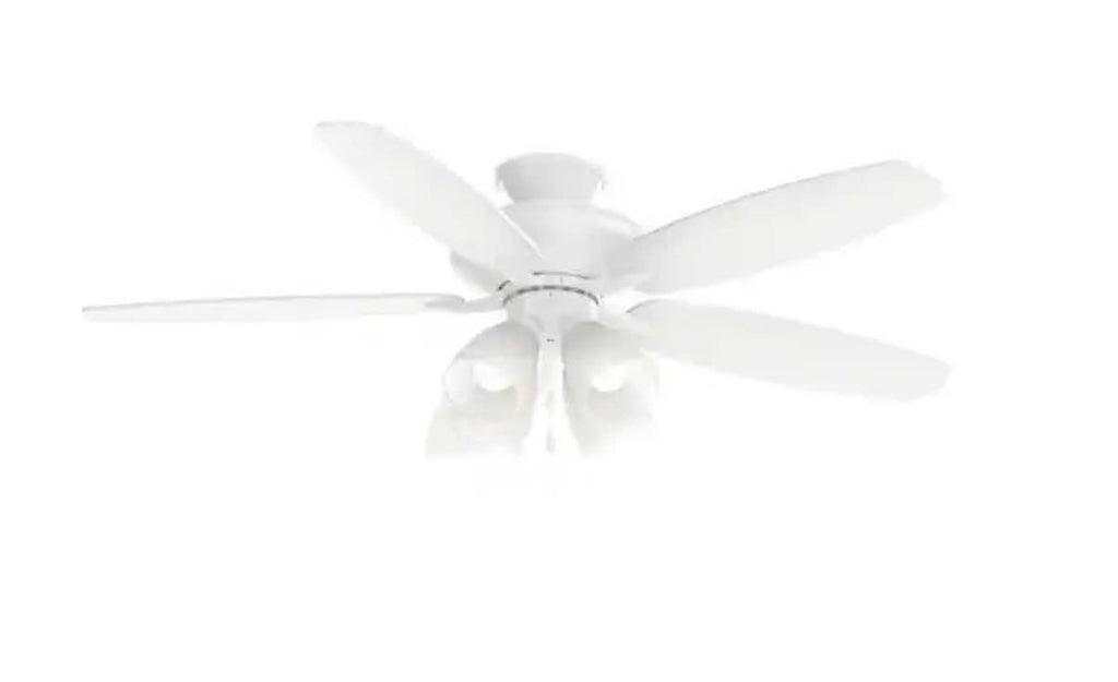 52 in. Indoor White Dual Mount Ceiling Fan