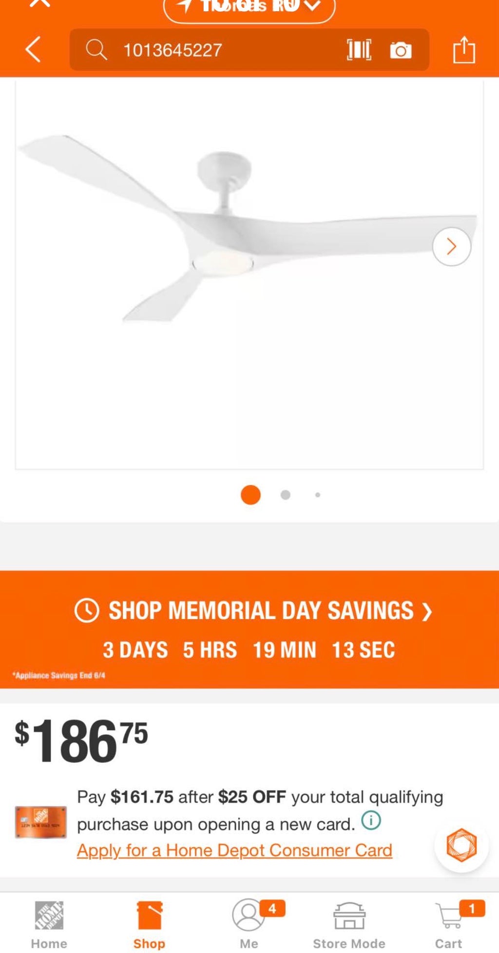 52 in. Smart Indoor White Ceiling Fan with 3000-6500K LED Light