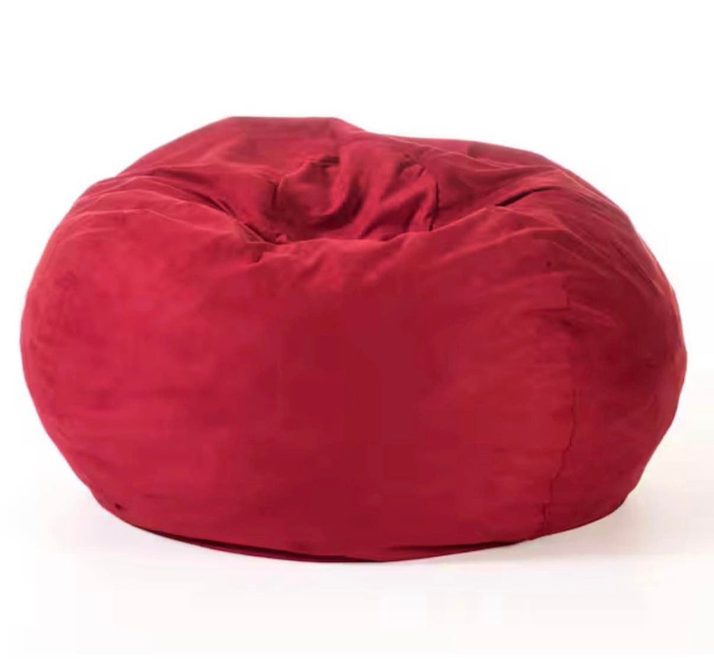 5 ft. Chinese Red Suede Microfiber Double-Stitched Bean Bag
