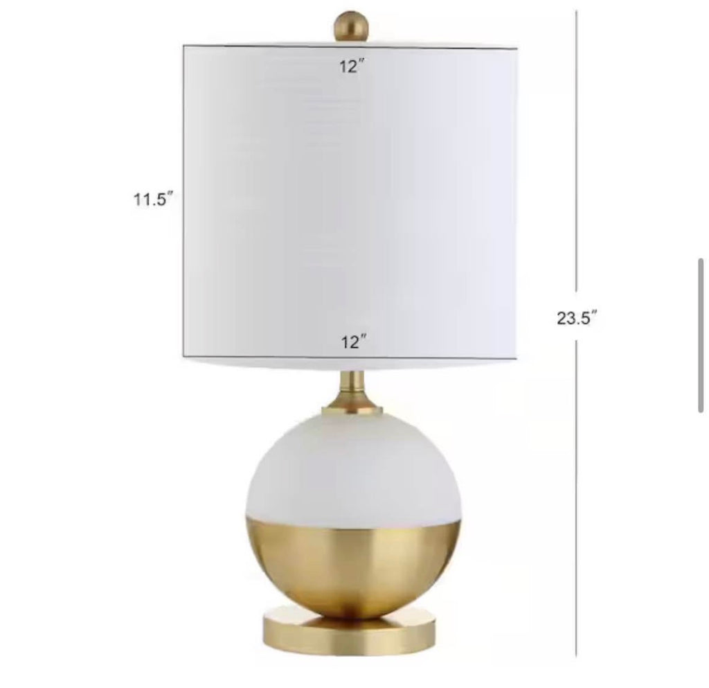 Carr 23.5 in. H White/Brass Ceramic/Metal Table Lamp.