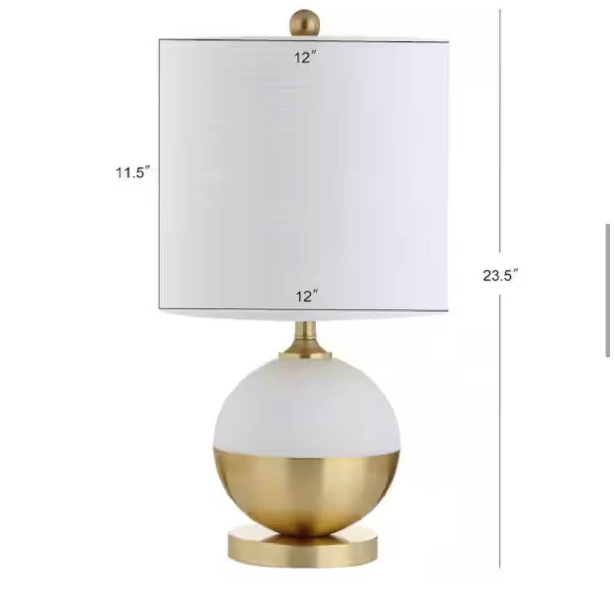 Carr 23.5 in. H White/Brass Ceramic/Metal Table Lamp.