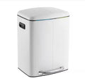 Marco 10.5 Gal. White Rectangular Double Bucket Trash Can