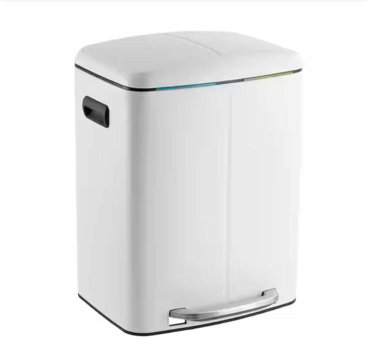 Marco 10.5 Gal. White Rectangular Double Bucket Trash Can