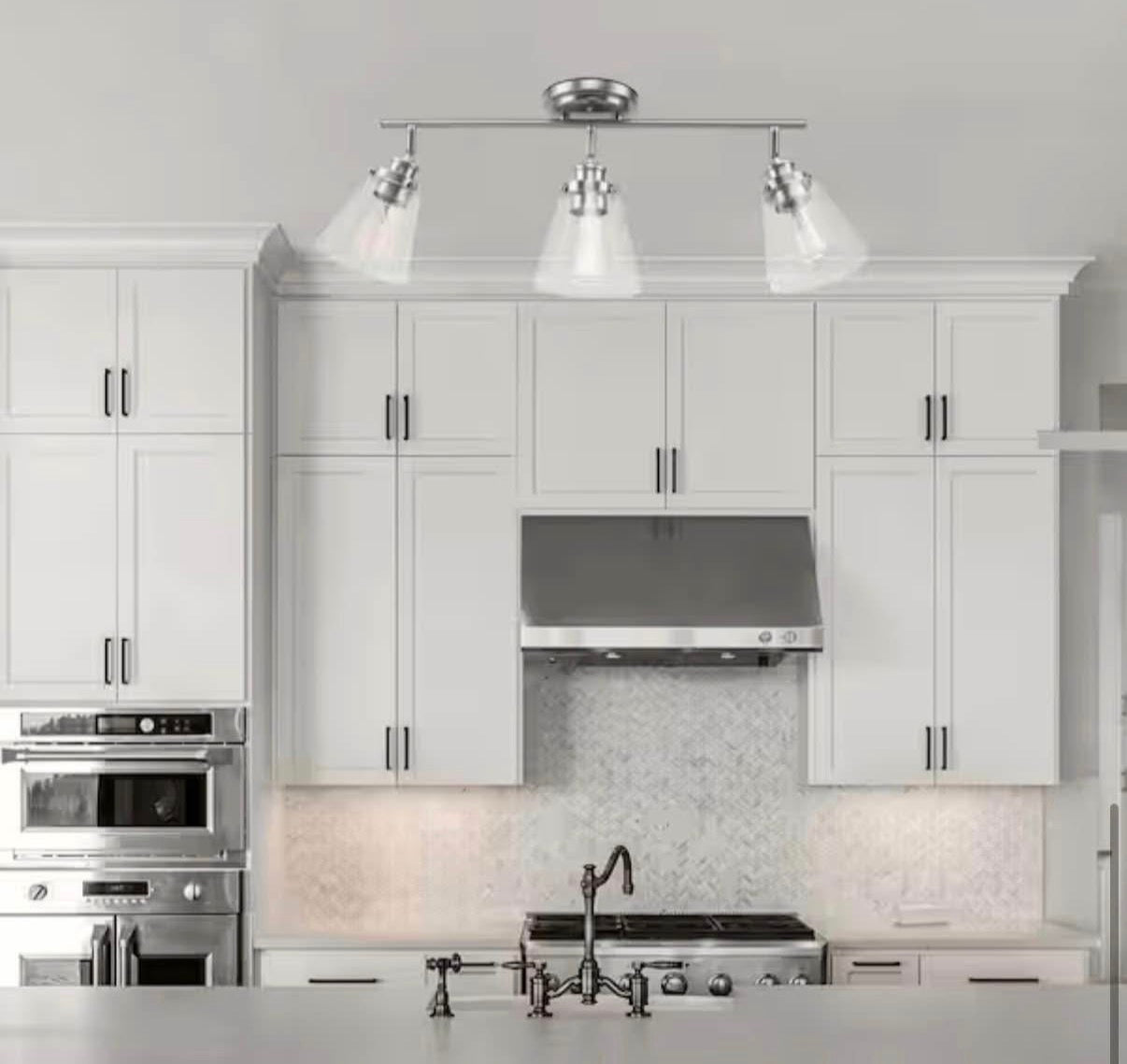 Jackson 2 ft. 3-Light Brushed Nickel Fixed Track Lighting