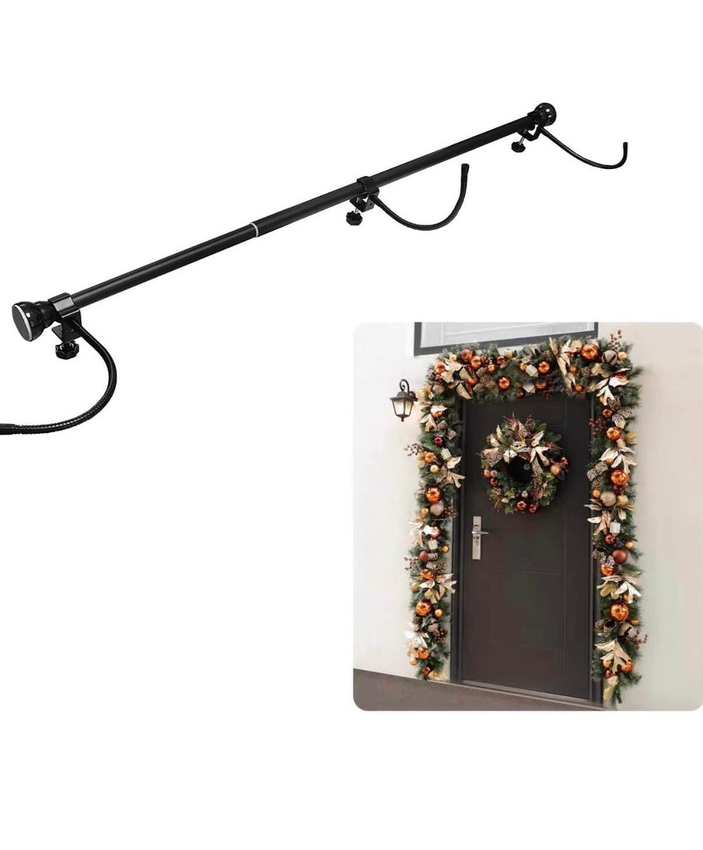 Front Door Garland Hanger for Decorative Christmas Decor