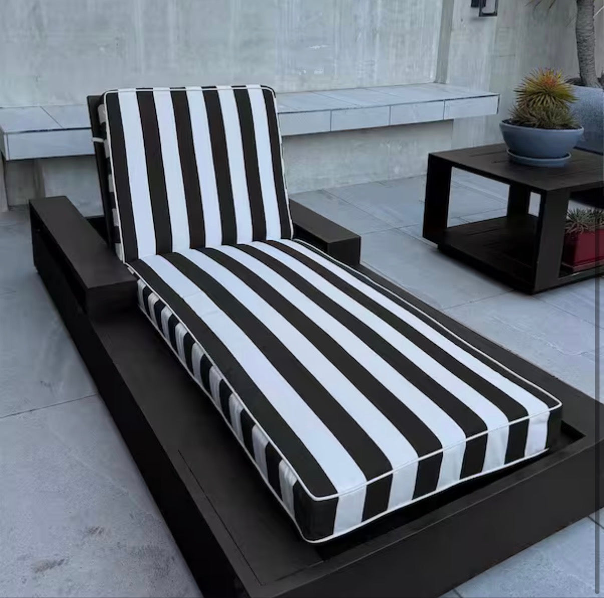 Cabana Stripe Reversible Outdoor Chaise Lounge cushion