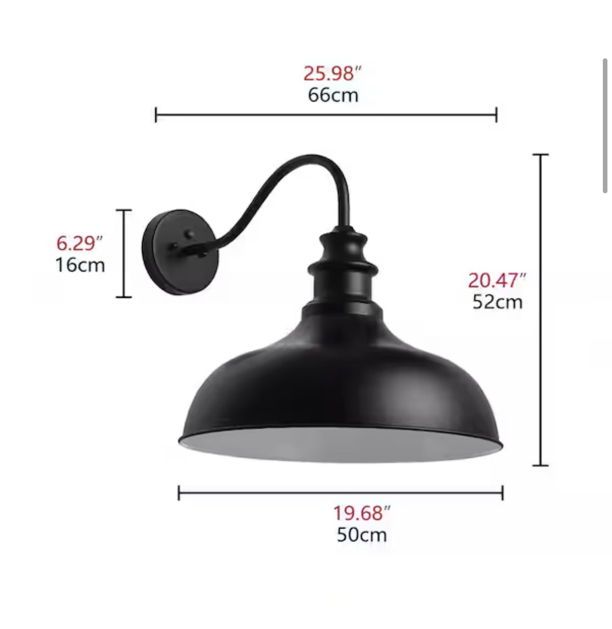 Oversized Gooseneck Outdoor Barn Light Dusk to Dawn