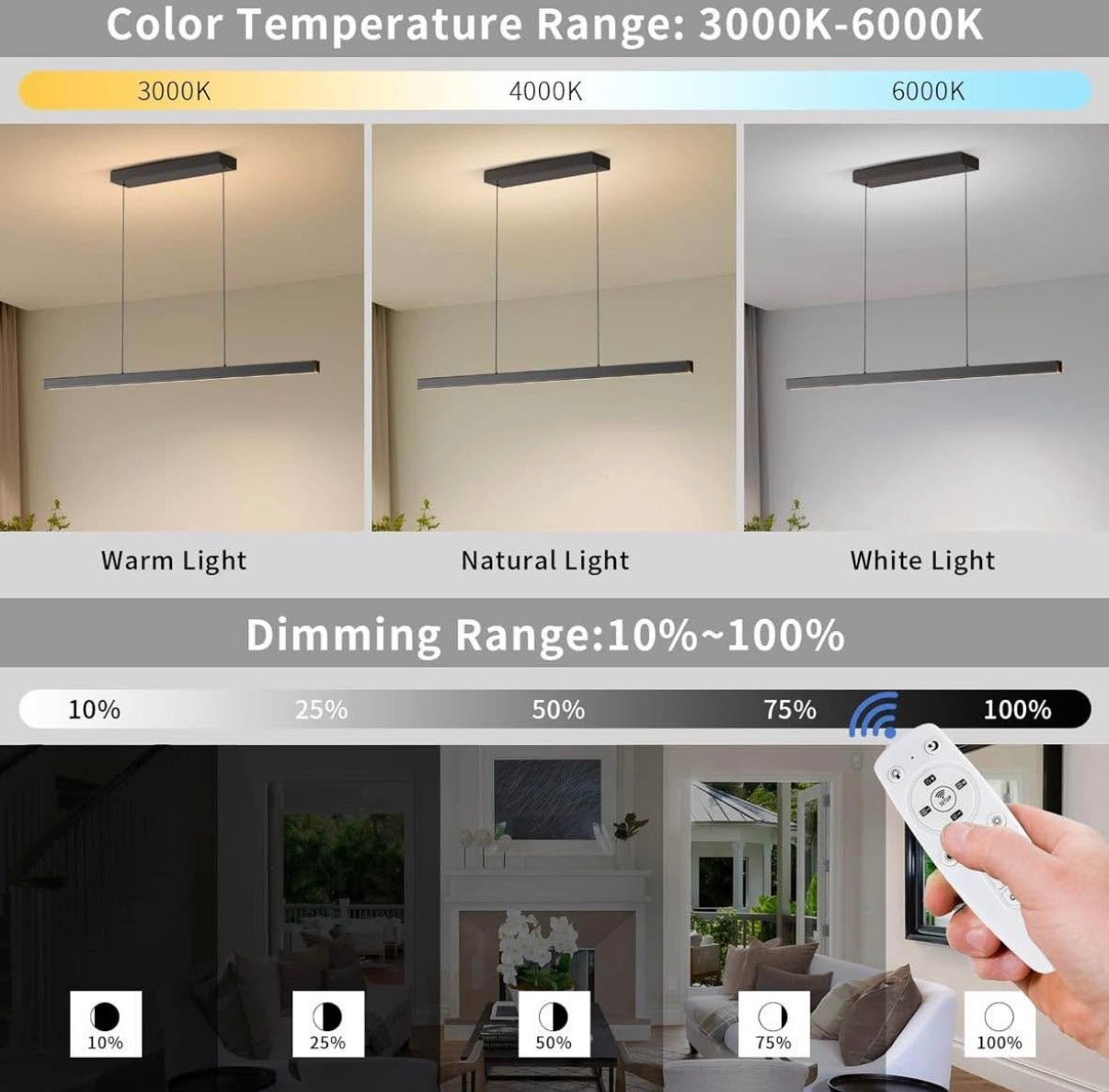 47in LED Linear Pendant Lights