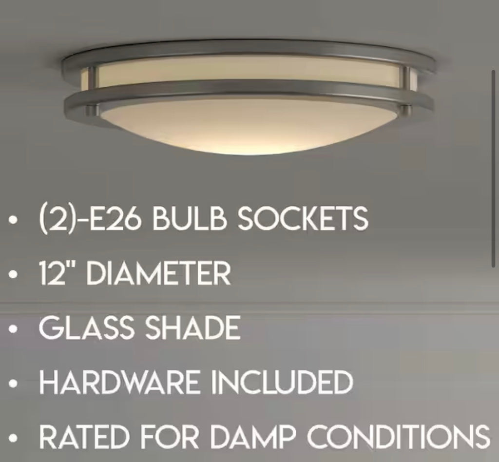 Saturn 2-Light Brushed Nickel Flush Mount