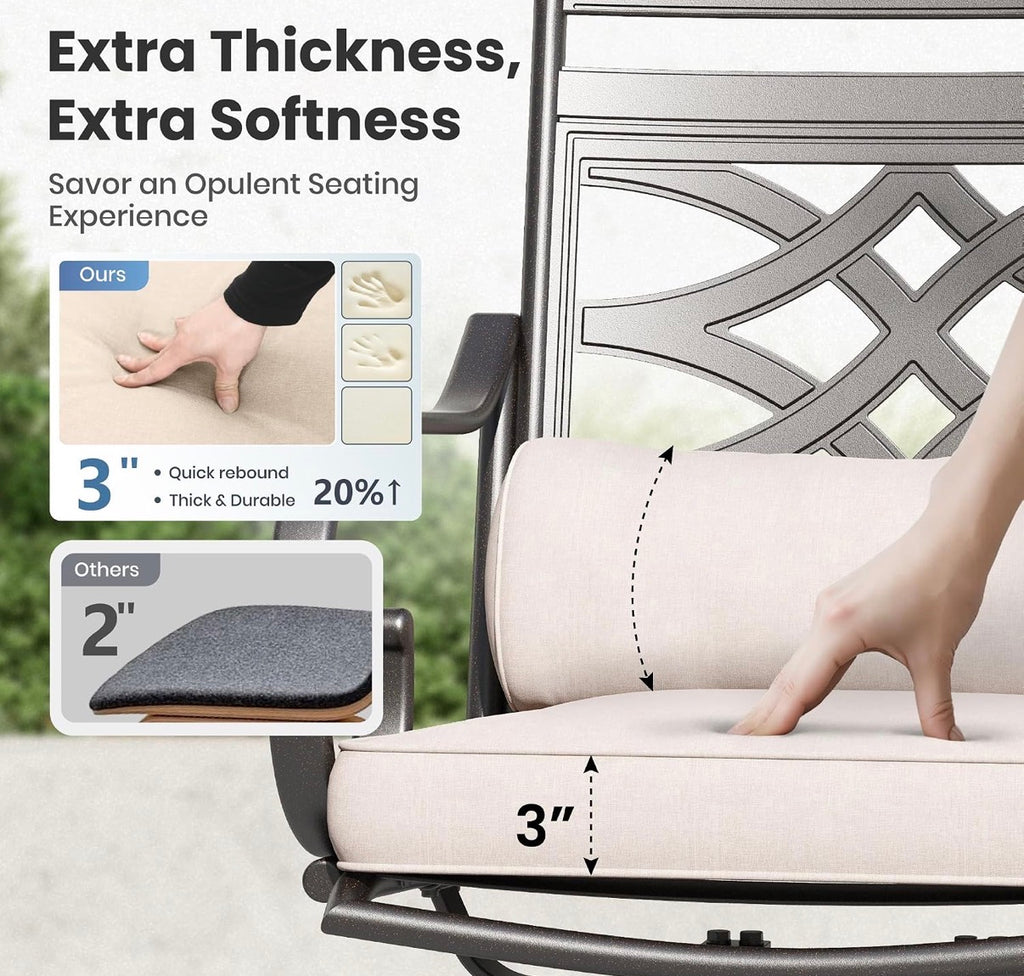 20 x 20x3 in Outdoor Chair Cushions with pillows Set of 4