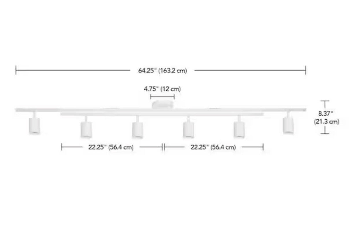 6 Ft, Matte White Ceiling Hard Wired Track Lighting Kit