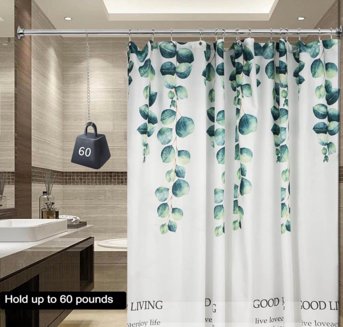 60" Heavy Duty Straight Shower Rod